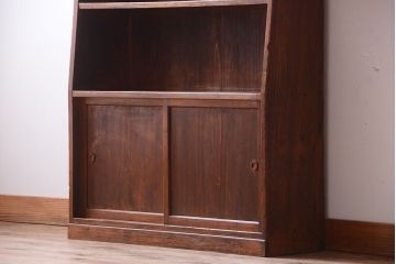 アンティーク家具　和製アンティーク　台形!古い木の本棚