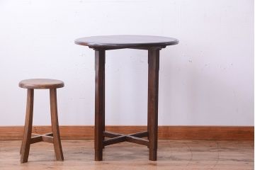 アンティーク家具　和製アンティーク　シンプルデザイン!古いラウンドテーブル(丸テーブル)
