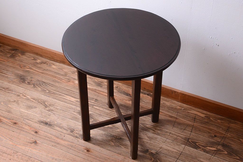 アンティーク家具　和製アンティーク　シンプルデザイン!古いラウンドテーブル(丸テーブル)