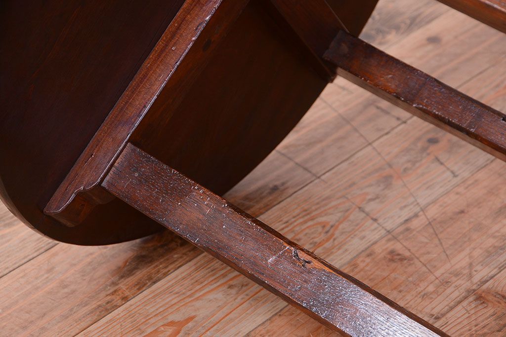 アンティーク家具　和製アンティーク　シンプルデザイン!古いラウンドテーブル(丸テーブル)