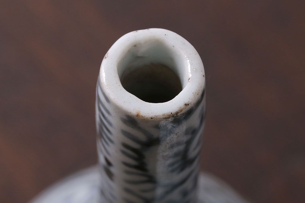 アンティーク雑貨　古民具・骨董　江戸後期　古伊万里・染付・蛸唐草文　徳利2つセット