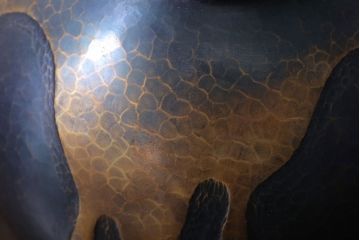 アンティーク雑貨　中古　玉川堂　甕垂　銅製花瓶　共箱