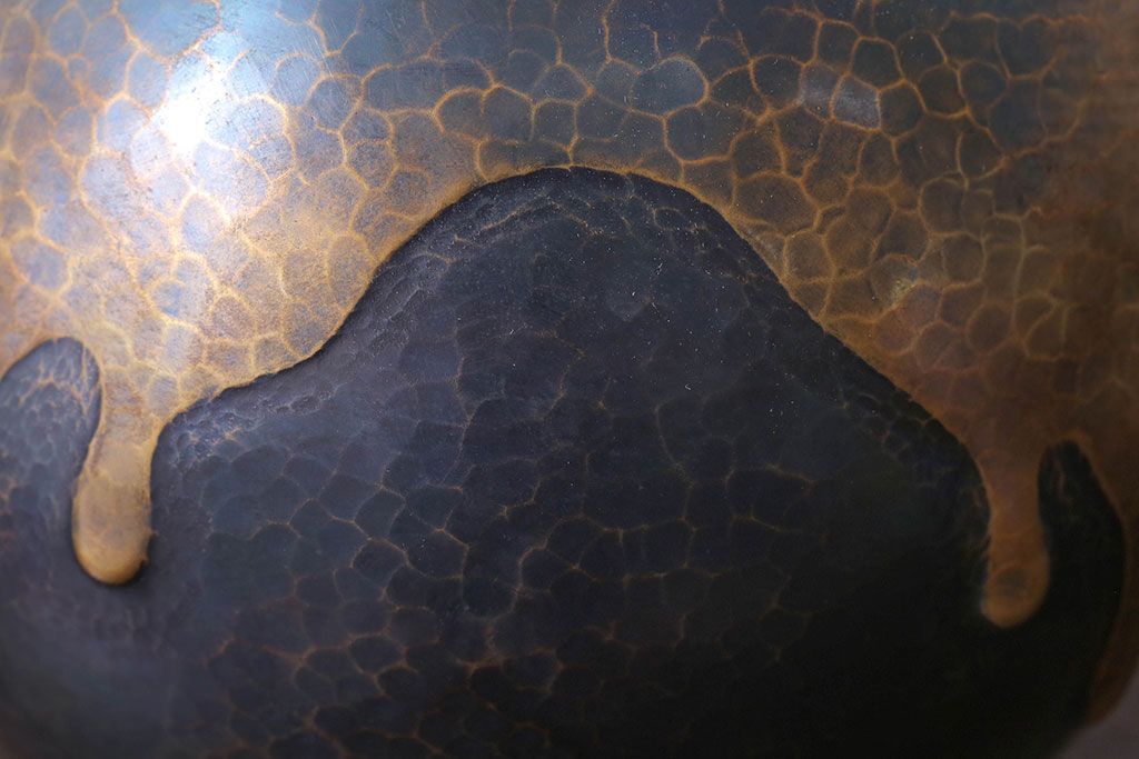 アンティーク雑貨　中古　玉川堂　甕垂　銅製花瓶　共箱