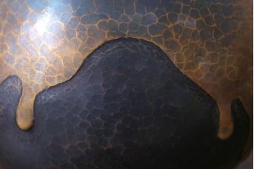 アンティーク雑貨　中古　玉川堂　甕垂　銅製花瓶　共箱