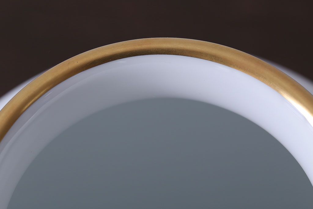 アンティーク雑貨　中古　大倉陶園(おおくらとうえん)　金彩　椿　23cm　花器(箱付き)