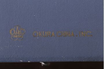 アンティーク雑貨　中古　大倉陶園(おおくらとうえん)　金彩　椿　23cm　花器(箱付き)