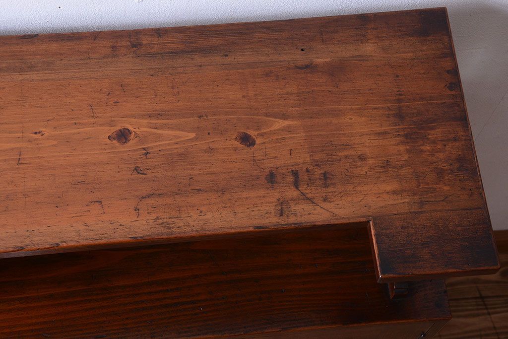 アンティーク家具　和製アンティーク　飾り台付きの上品な古いブックケース(本箱)