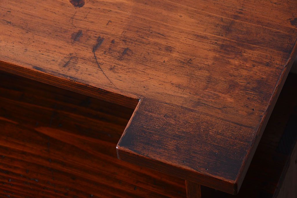 アンティーク家具　和製アンティーク　飾り台付きの上品な古いブックケース(本箱)