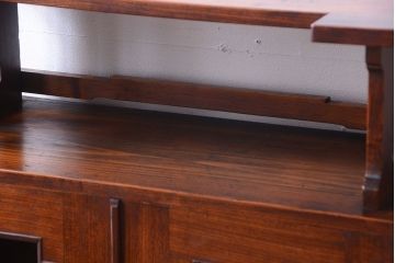 アンティーク家具　和製アンティーク　飾り台付きの上品な古いブックケース(本箱)