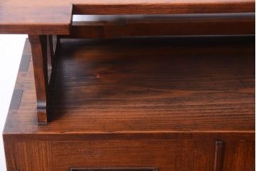 アンティーク家具　和製アンティーク　飾り台付きの上品な古いブックケース(本箱)