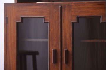 アンティーク家具　和製アンティーク　飾り台付きの上品な古いブックケース(本箱)