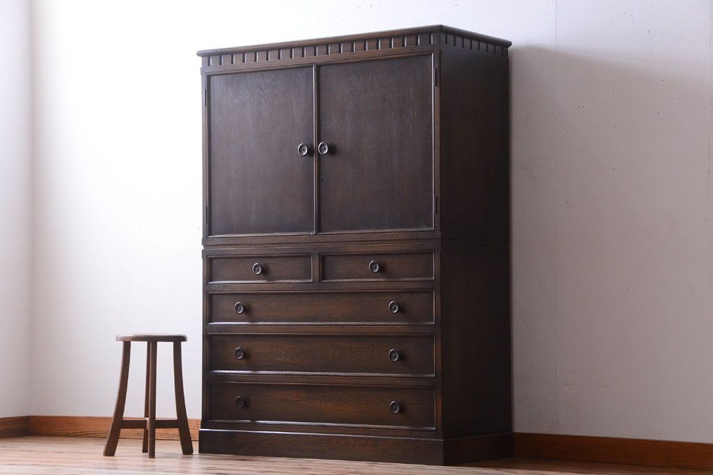 中古　神戸家具　洋風衣装箪笥(チェスト・ワードローブ)