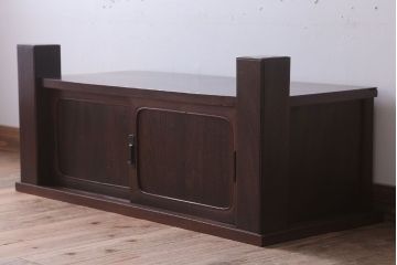 アンティーク家具　古民具・骨董　三方欅材!上品なアンティーク置き床(置床)