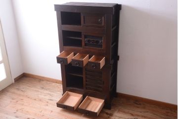 アンティーク家具　古民具・骨董　明治期　京都産　三尺水屋箪笥(1)