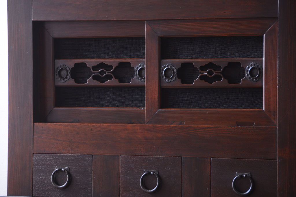 アンティーク家具　古民具・骨董　明治期　京都産　三尺水屋箪笥(1)