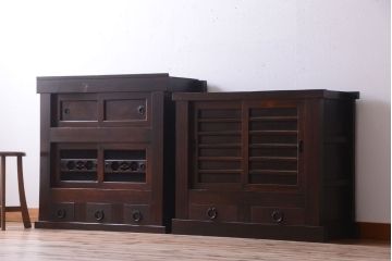 アンティーク家具　古民具・骨董　明治期　京都産　三尺水屋箪笥(1)