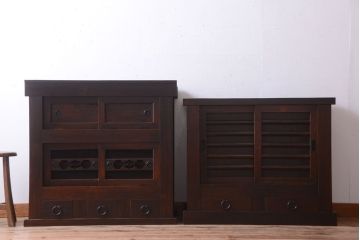 アンティーク家具　古民具・骨董　明治期　京都産　三尺水屋箪笥(1)