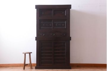 アンティーク家具　古民具・骨董　明治期　京都産　三尺水屋箪笥(2)