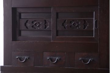 アンティーク家具　古民具・骨董　明治期　京都産　三尺水屋箪笥(2)