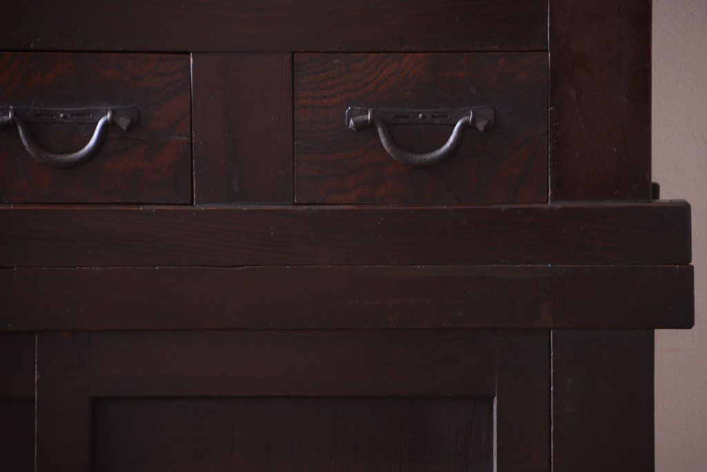 アンティーク家具　古民具・骨董　明治期　京都産　三尺水屋箪笥(2)