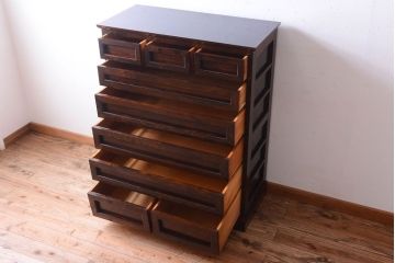 中古　松本民芸家具　F型整理タンス(定価約36万円)