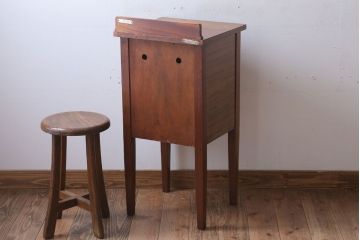 ヴィンテージ家具　イギリスビンテージ　象嵌!サイドキャビネット