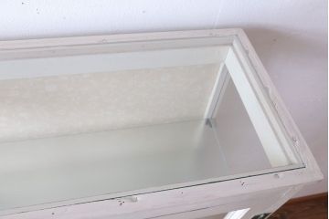 アンティーク家具　アンティーク オリジナルペイントのケビントガラスケース(収納棚、キャビネット)(2)