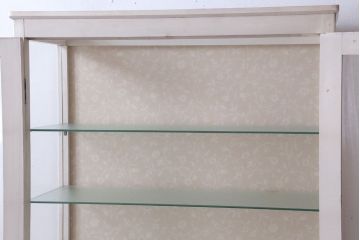 アンティーク家具　アンティーク オリジナルペイントのケビントガラスケース(収納棚、キャビネット)(2)
