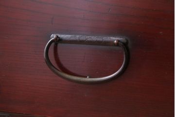 アンティーク家具　古民具・骨董　明治〜大正　前面欅材の漆塗り大川箪笥(水屋箪笥)