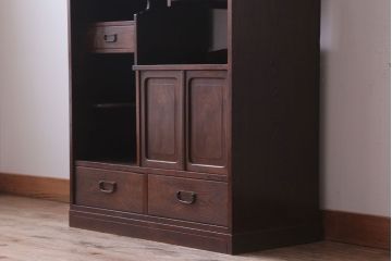 アンティーク家具　古民具・骨董　大正期　桑材製!上手物の高級アンティーク飾り棚