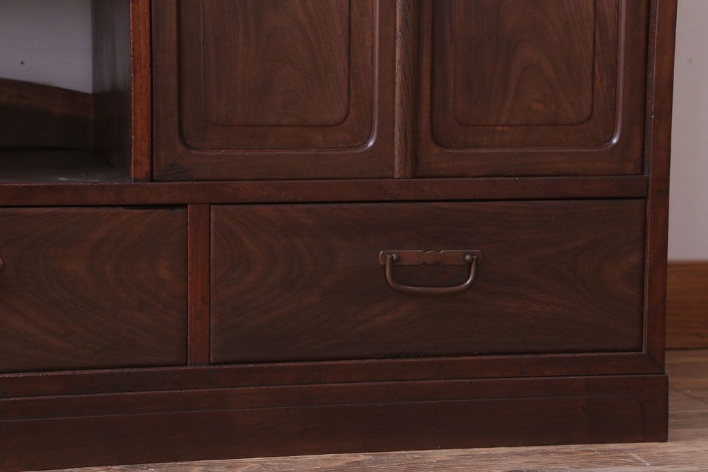 アンティーク家具　古民具・骨董　大正期　桑材製!上手物の高級アンティーク飾り棚