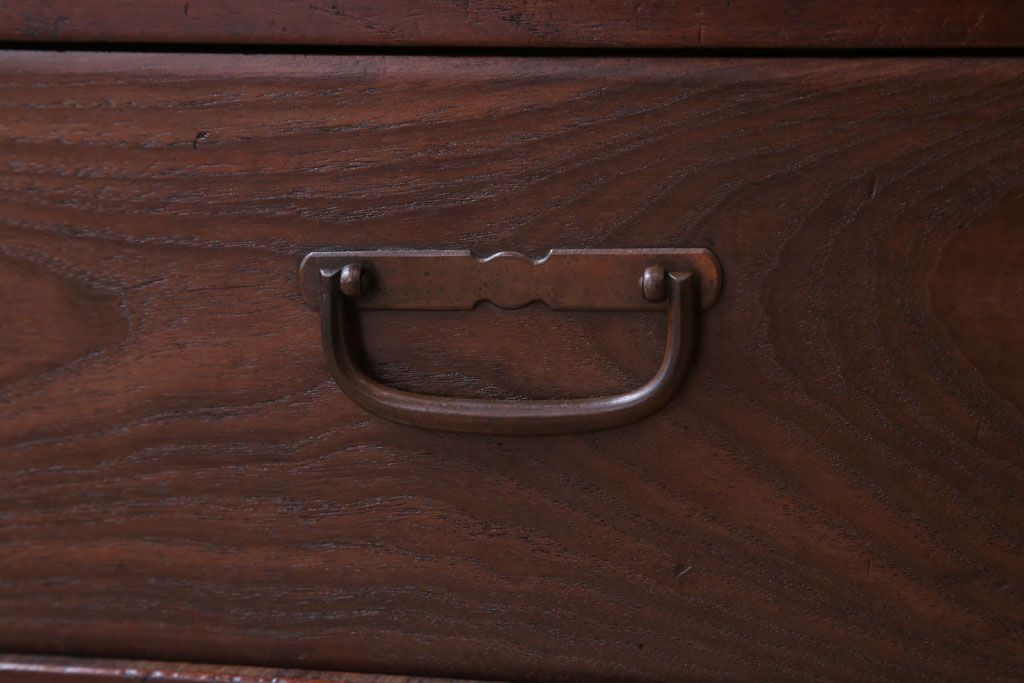 アンティーク家具　古民具・骨董　大正期　桑材製!上手物の高級アンティーク飾り棚