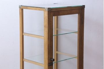 レトロ家具　昭和レトロ　脚付き!小ぶりな縦型ガラスケース(2)