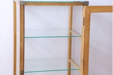 レトロ家具　昭和レトロ　脚付き!小ぶりな縦型ガラスケース(2)