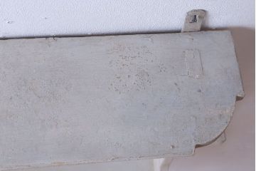 アンティーク家具　海外アンティーク　デザインガラス入り!古いペイント壁掛け戸棚