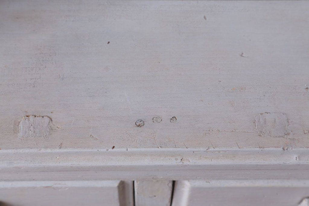 アンティーク家具　海外アンティーク　デザインガラス入り!古いペイント壁掛け戸棚