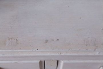 アンティーク家具　海外アンティーク　デザインガラス入り!古いペイント壁掛け戸棚