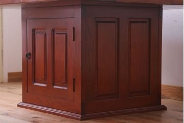 アンティーク雑貨　中古　伝統木芸士　石橋武士作　欅製　炉付きテーブル(定価65万円)