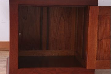 アンティーク雑貨　中古　伝統木芸士　石橋武士作　欅製　炉付きテーブル(定価65万円)