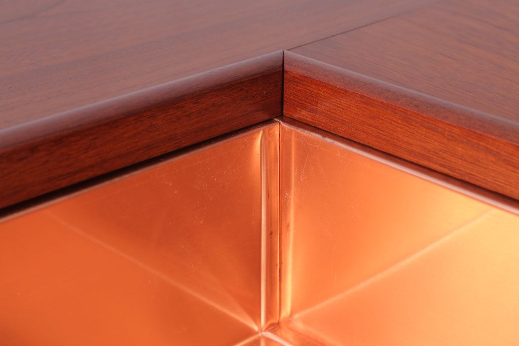 アンティーク雑貨　中古　伝統木芸士　石橋武士作　欅製　炉付きテーブル(定価65万円)