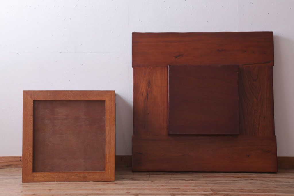 アンティーク雑貨　中古　伝統木芸士　石橋武士作　欅製　炉付きテーブル(定価65万円)