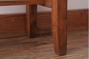 レトロ家具　和製アンティーク　アンティークリネン!クッション座面のシンプルでレトロな角スツール