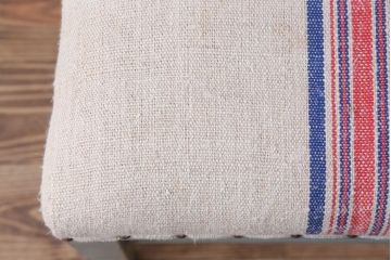 アンティーク家具　アンティークペイント　アンティークリネン座面のチェア(椅子)(3)