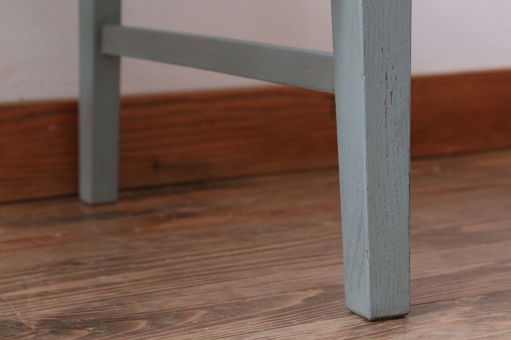 アンティーク家具　アンティークペイント　アンティークリネン座面のチェア(椅子)(3)