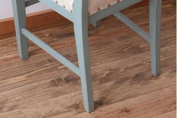 アンティーク家具　アンティークペイント　アンティークリネン座面のチェア(椅子)(3)