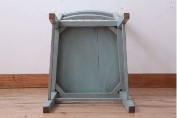 アンティーク家具　アンティークペイント　アンティークリネン座面のチェア(椅子)(3)