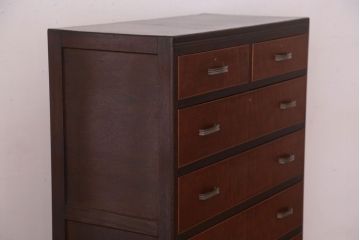 レトロ家具　昭和レトロ　シンプルデザイン!古い木のアンティークチェスト