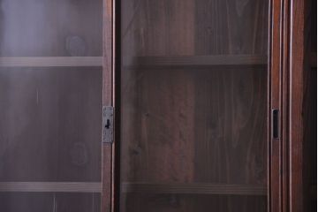 アンティーク家具　和製アンティーク　前面欅材!上質な大正期の古い重ね食器棚(カップボード)
