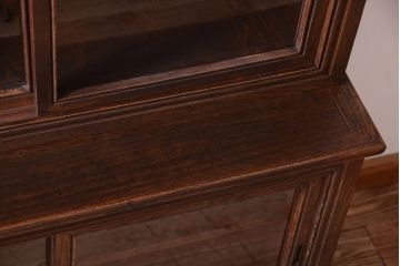 アンティーク家具　和製アンティーク　前面欅材!上質な大正期の古い重ね食器棚(カップボード)