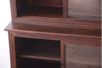 アンティーク家具　和製アンティーク　前面欅材!上質な大正期の古い重ね食器棚(カップボード)